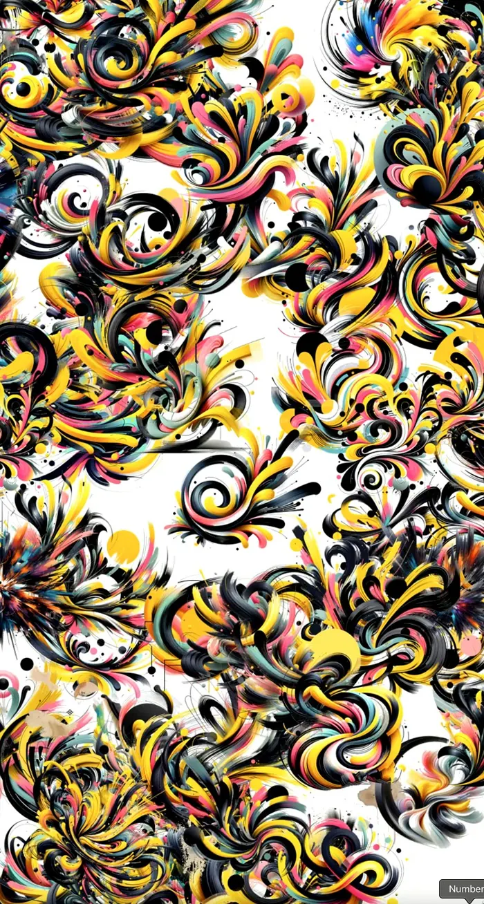 Œuvre aux motifs colorés créée en atelier